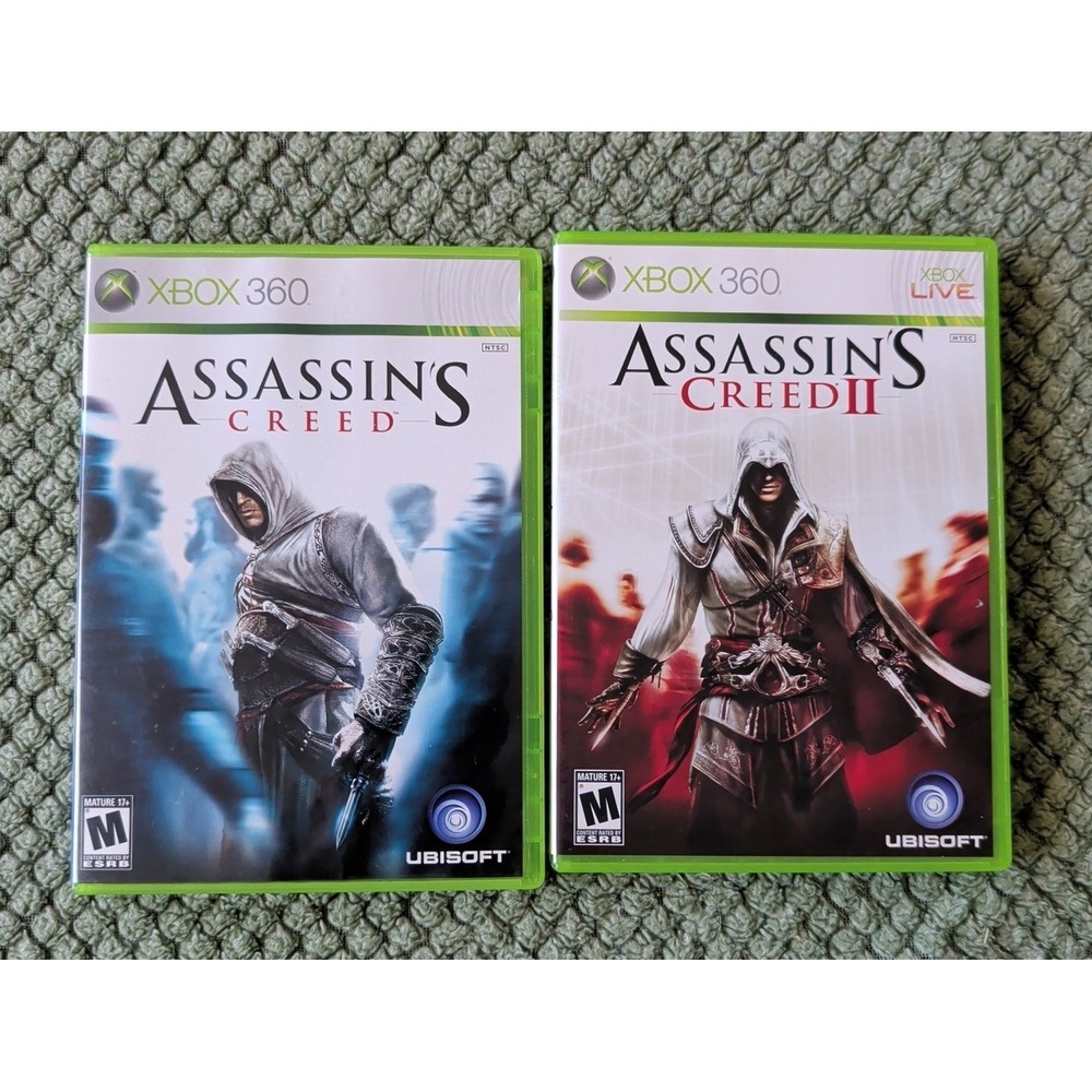 Assassin's Creed 1 & II (Xbox 360) CIB Both In Good Condition